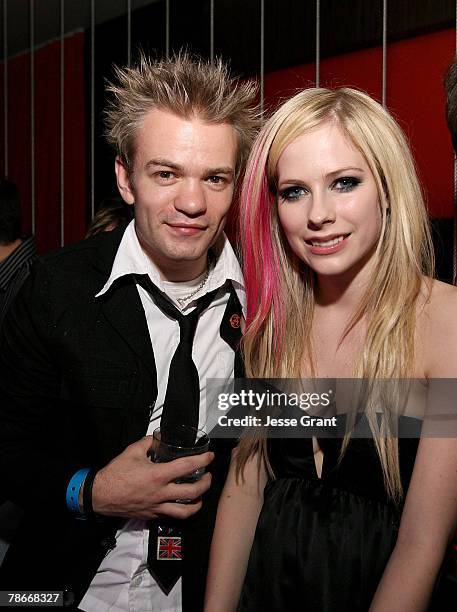 Musician Deryck Whibley and recording artist Avril Lavigne at an evening at Jet Nightclub hosted by Heidi Montag and Spencer Pratt at Jet Nightclub...