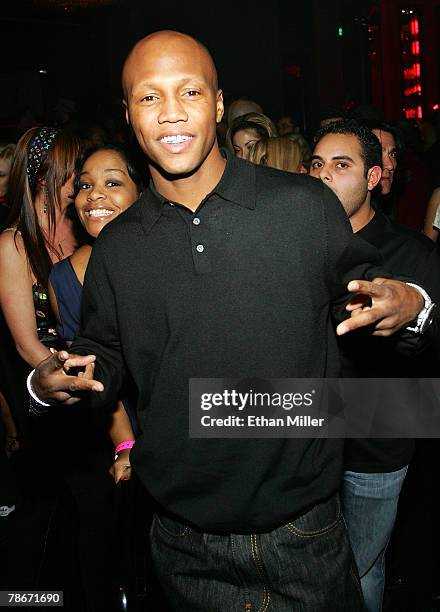 Boxer Zab Judah poses during the New Year's weekend kickoff party for Prive Las Vegas inside the Planet Hollywood Resort & Casino early December 29,...