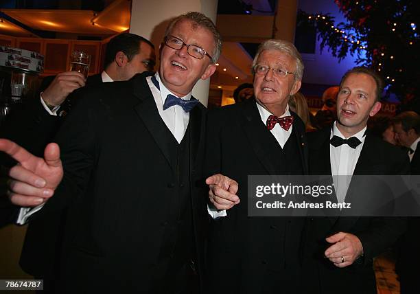 Television host Dieter Thomas Heck with his sons Nils Heckscher and Kim Heckscher attend the after show party to the 'Danke Dieter Thomas Heck - 70th...