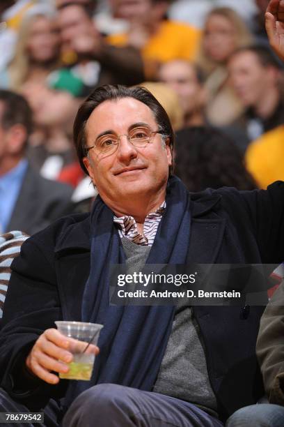 Actor Andy Garcia attends the game between the Boston Celtics and the Los Angeles Lakers at Staples Center December 30, 2007 in Los Angeles,...