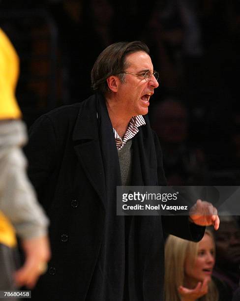Andy Garcia attends the Los Angeles Lakers vs Boston Celtics game at the Staples Center on December 30, 2007 in Los Angeles, California.