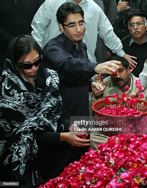 Newly-appointed chairman of the Pakistan People's Party Bilawal Bhutto Zardari , the son of slain former Pakistani premier Benazir Bhutto and his...