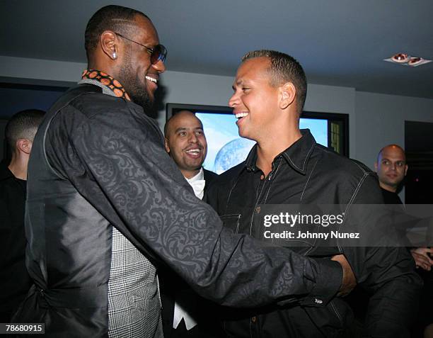 LeBron James and Alex Rodriguez attends the Opening Night at the 40/40 Club in Las Vegas, NV December 30, 2007.