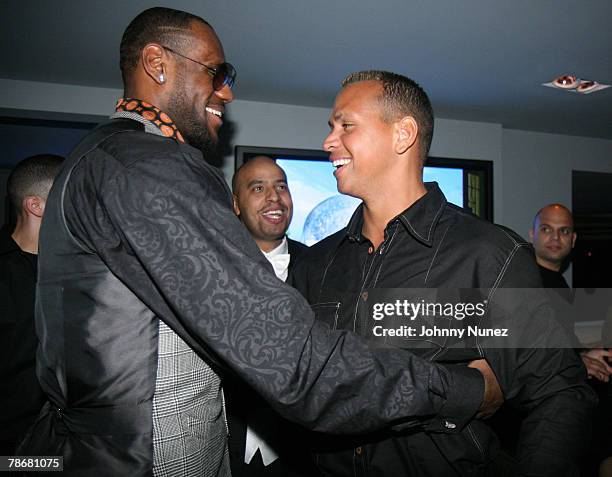 LeBron James and Alex Rodriguez attends the Opening Night at the 40/40 Club in Las Vegas, NV December 30, 2007.