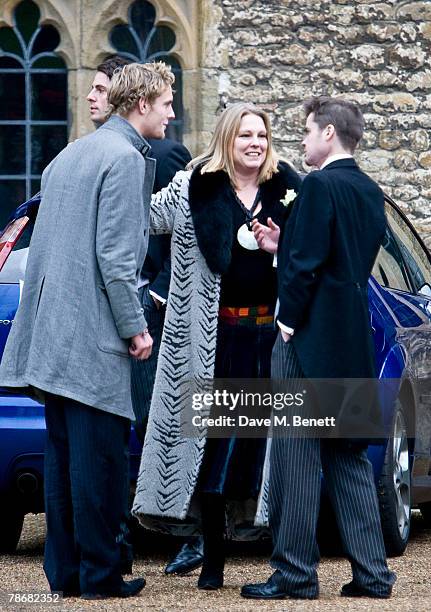 Lucy Fox attends the wedding of Billie Piper and Laurence Fox at the Parish Church of St. Mary on December 31, 2007 in Easebourne, West Sussex,...