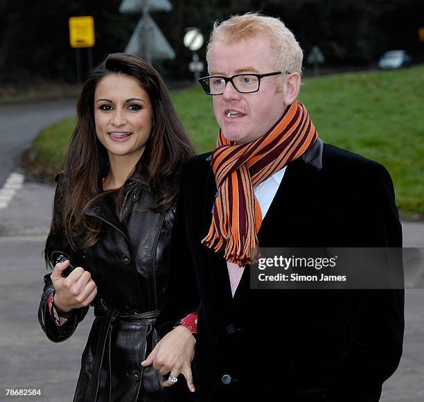 Chris Evans and wife Natasha Shishmanian arrive at the wedding of Billie Piper and Laurence Fox at the parish Church of St Mary on December 31, 2007...