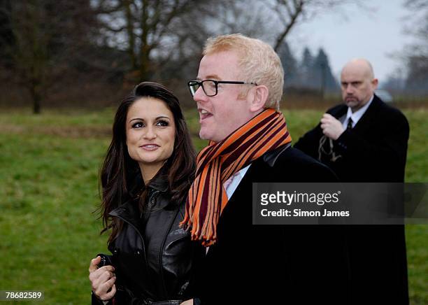 Chris Evans and wife Natasha Shishmanian arrive at the wedding of Billie Piper and Laurence Fox at the parish Church of St Mary on December 31, 2007...