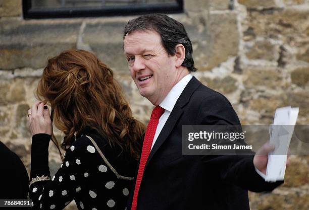 Actor Kevin Whately leaves the wedding of Billie Piper and Laurence Fox at the Parish Church Of St. Mary's on December 31, 2007 in Easebourne, West...