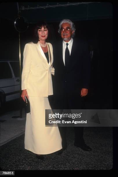 Actress Anjelica Huston and her husband sculptor Robert Graham attend a party hosted by Tina Brown June 22, 1997 in New York City. Brown, the...
