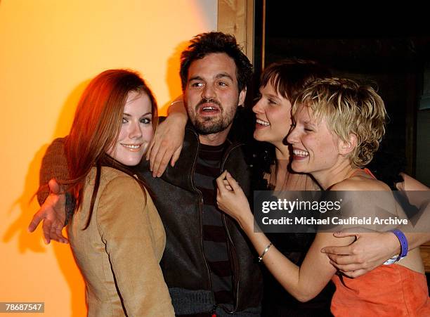 Kathleen Robertson, Mark Ruffalo, Petra Wright & Maya Stange at the "XX/XY" party at the Chrysler Lodge.