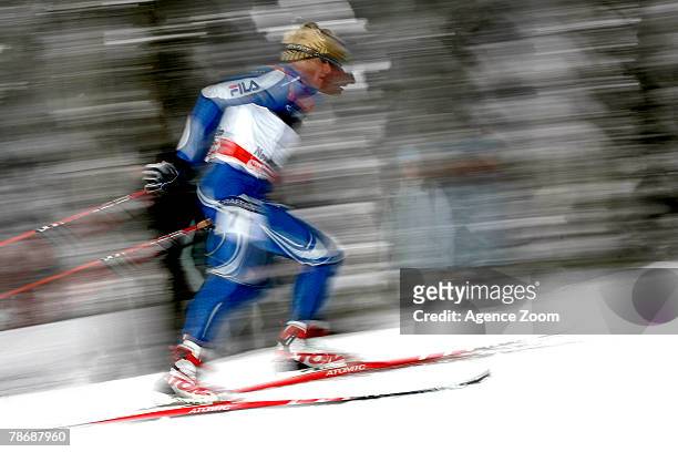 Giorgio Di centa of Italy takes 6th place during stage four of the FIS Tour de Ski Men's 15KM Pursuit event on January 01, 2008 in Nove Mesto, Czech...