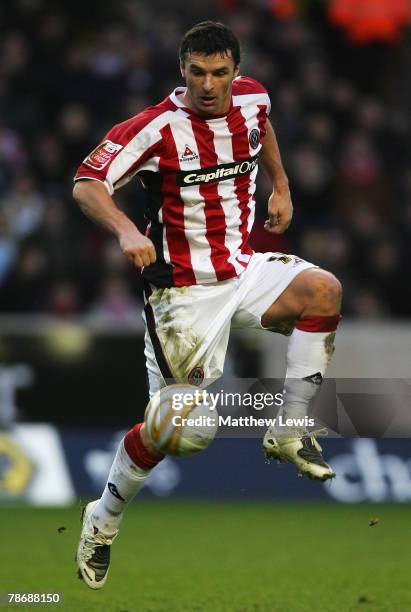 Gary Speed of Sheffield United makes his debut during the Coca-Cola Championship match between Wolverhampton Wanderers and Sheffield United at...