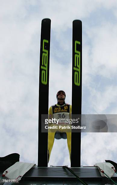 Arttu Lappi of Finnlandduring the second round of the FIS Ski Jumping World Cup event at the 56th Four Hills Ski Jumping Tournament on December 31,...