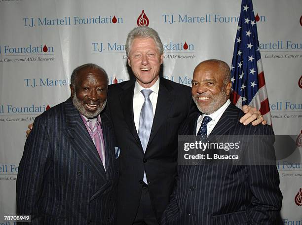 Clarence Avant, Bill Clinton and Berry Gordy at the T.J. Martell Foundation's 31st Annual Awards gala at the Marriott Marquis in New York City
