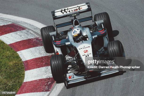 David Coulthard of Great Britain drives the West McLaren Mercedes McLaren MP4/15 Mercedes V10 during the Formula One Canadian Grand Prix on 18 June...