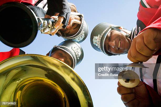 high school marching band - militäruniform stock-fotos und bilder