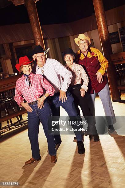 couples practicing line dance - line dancing stock pictures, royalty-free photos & images