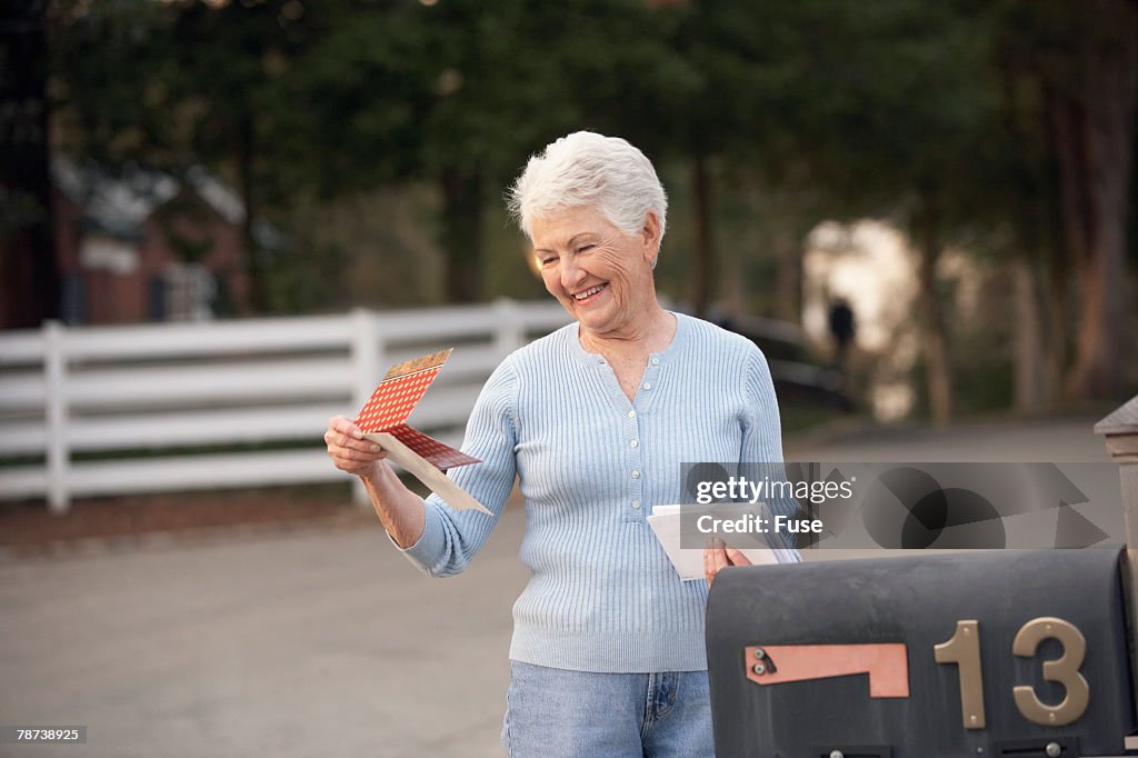 Senior Woman Getting the Mail