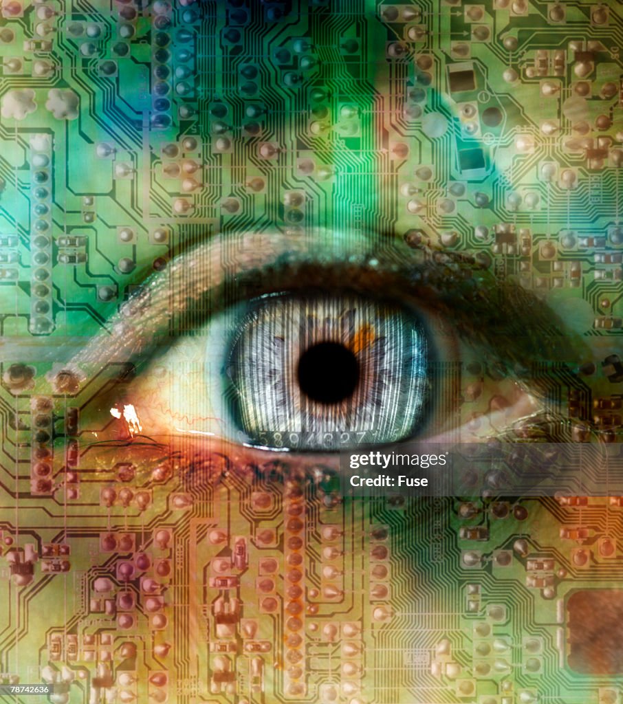 Eye with Computer Chip