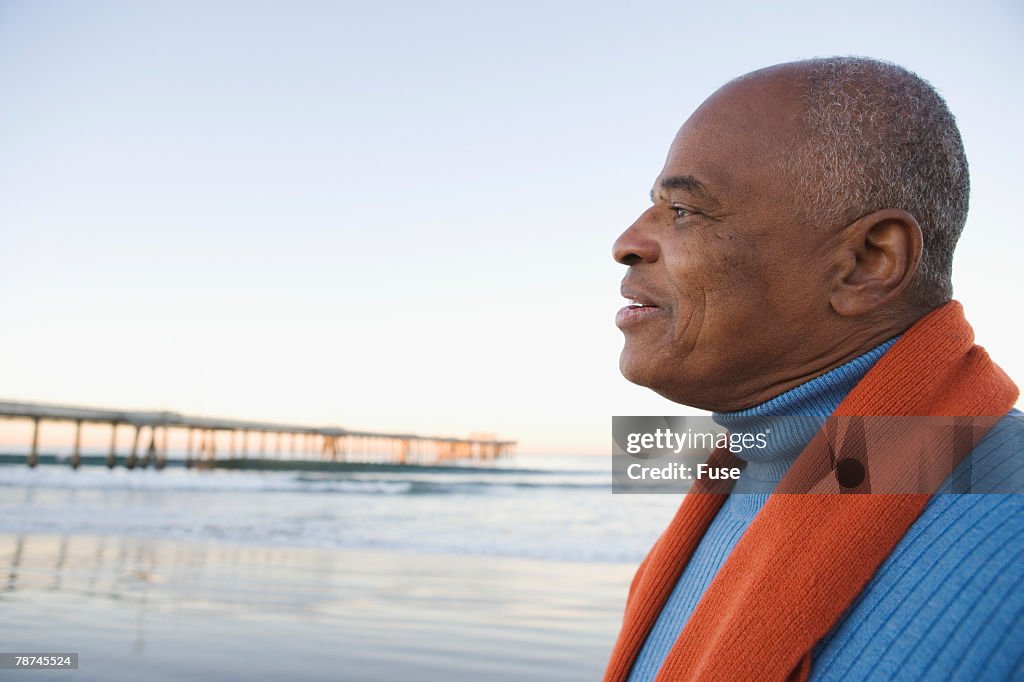 Mature Man by the Sea