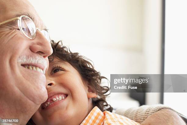 Grandfather and Grandson Hugging