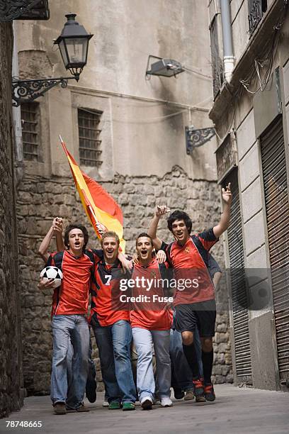 soccer fans cheering in street - 18 23 months stock pictures, royalty-free photos & images