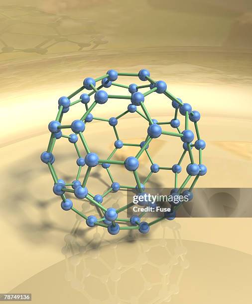 blue fullerene or buckyball - buckyball stock illustrations