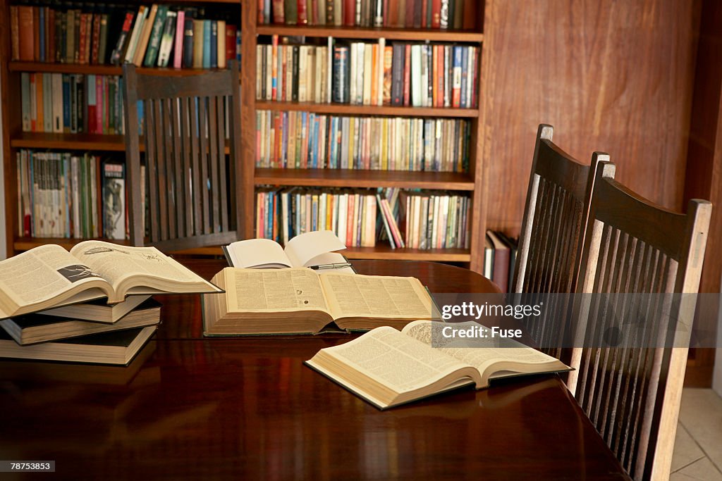 Books on Table in Study