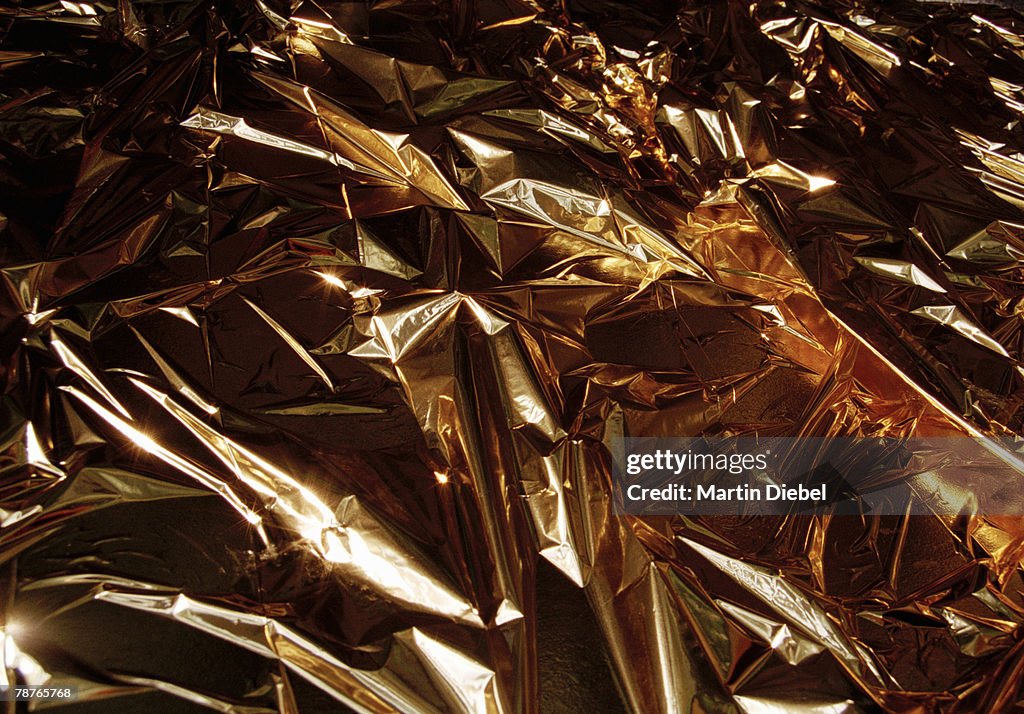 Crumpled gold foil