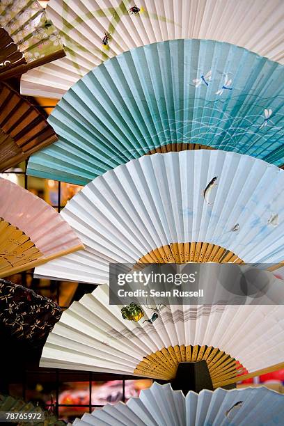 japanese folding fans - folding fan stock pictures, royalty-free photos & images