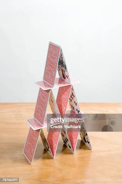 Card Stack Pyramid 124 Playing Cards Pyramid Stock Photos, High-Res Pictures, and Images ...