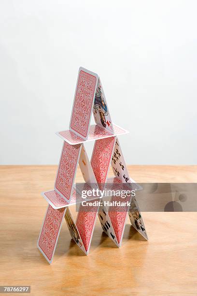 a house of cards - card house stock pictures, royalty-free photos & images