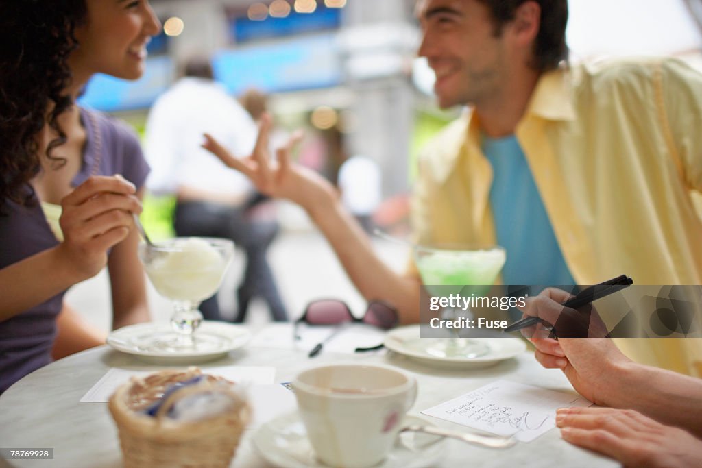 Vacationers at Outdoor Cafe