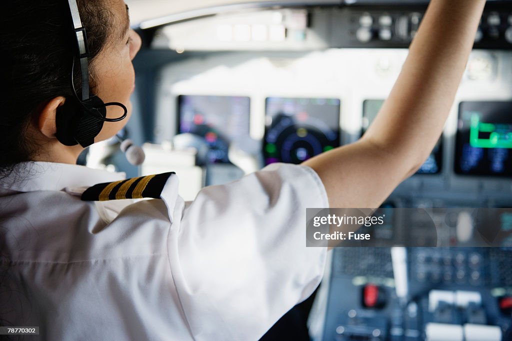 Jet Pilot Preparing for Takeoff