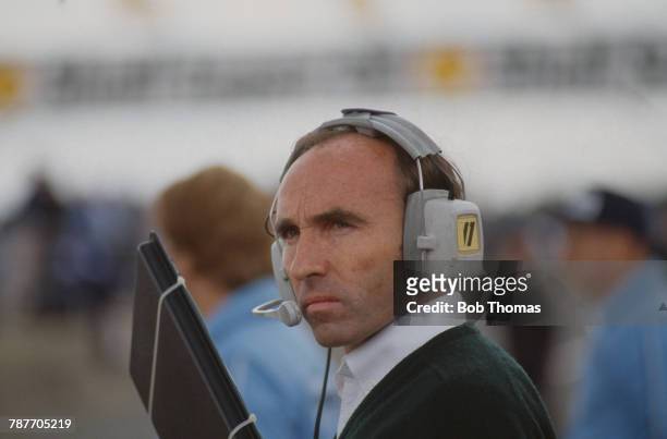 Formula One motor racing team manager Frank Williams of the Albilad Williams Racing Team pictured during the 1981 British Grand Prix at Silverstone...