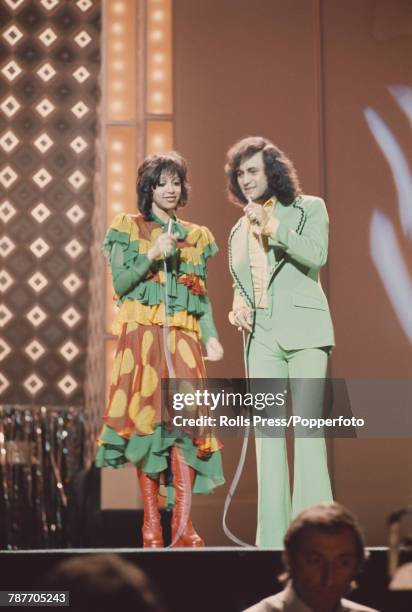 Dutch singers Sandra Reemer and Dries Holten perform the song 'Als het om de liefde gaat' as Sandra & Andres for Netherlands to finish in 4th place...