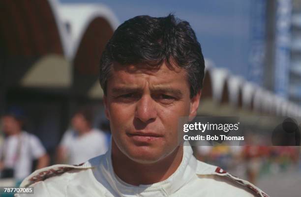 British racing driver Derek Warwick, driver of the the USF&G Arrows Megatron Arrows A10B Megatron M12/13 1.5 L4t, pictured prior to competing to...