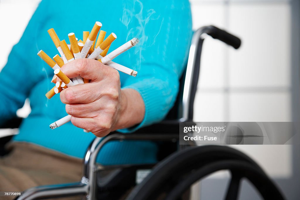 Patient Crushing Cigarettes