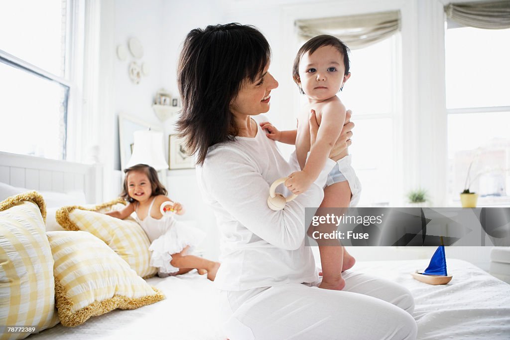 Mother at Home with Kids