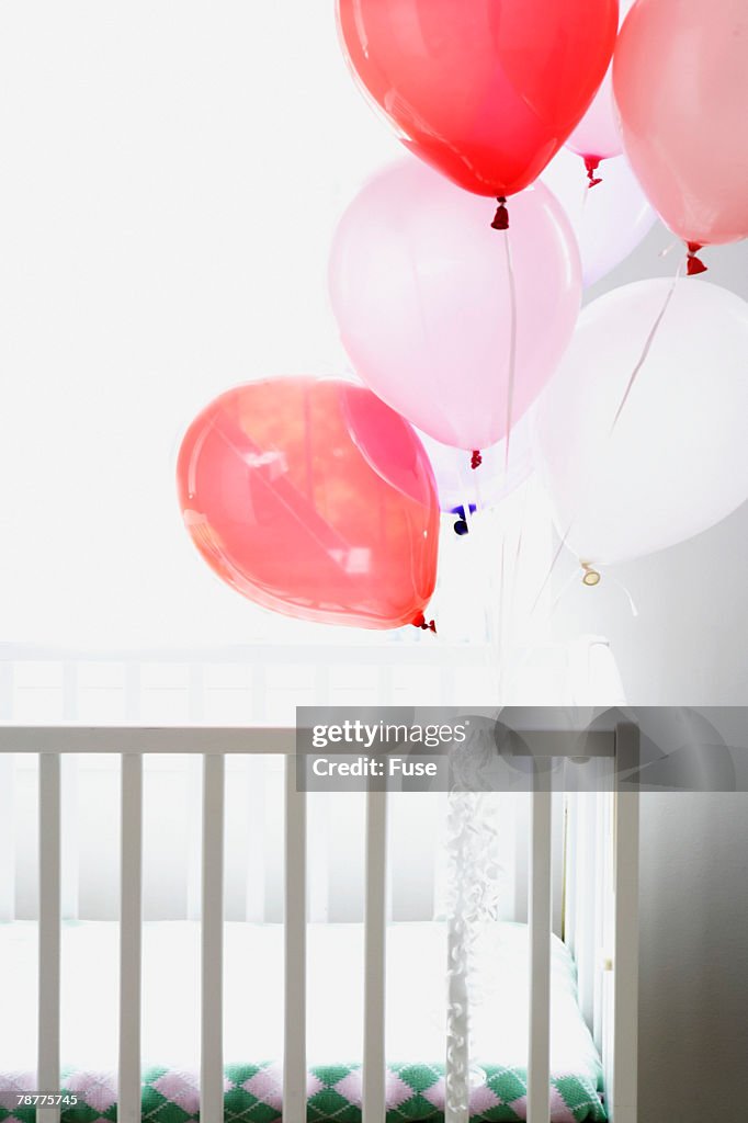 Balloons on a Crib