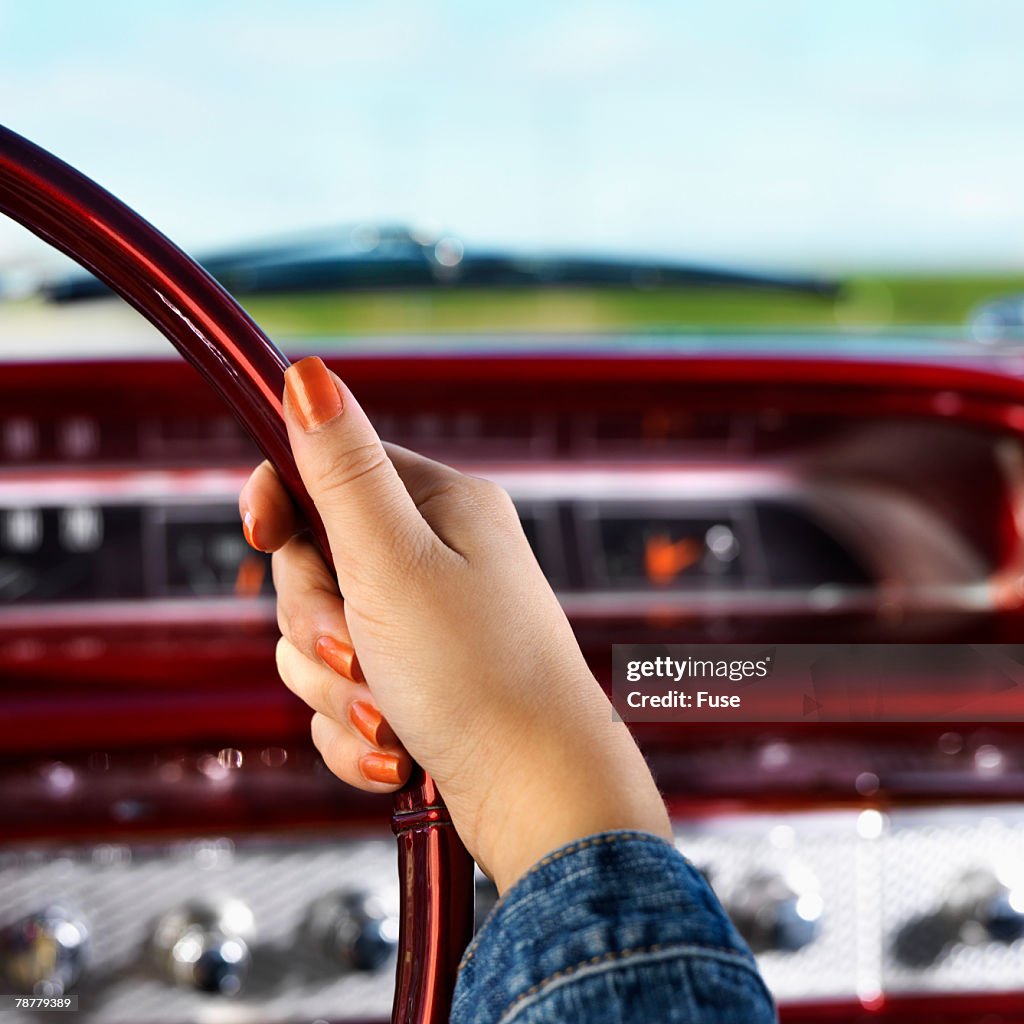 Young Woman Driving Car