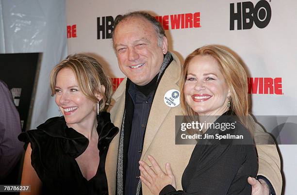 Actors Deirdre Lovejoy, John Doman and Amy Ryan arrive at "The Wire" Season 5 Premiere at Chelsea West Cinema on January 4, 2008 in New York City.