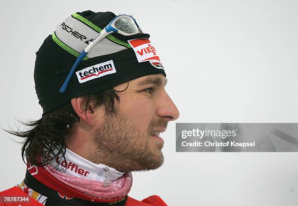 Alexander Wolf of Germany looks on during the Mens 10 km sprint of the E.ON Ruhrgas IBU Biathlon World Cup on January 05, 2008 in Oberhof near...