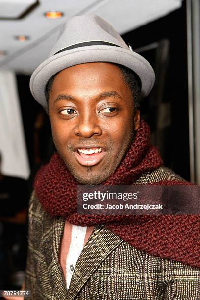 Singer will.i.am attends the John Lennon Educational Tour Bus at the 2008 International Consumer Electronics Show at the Las Vegas Convention Center...