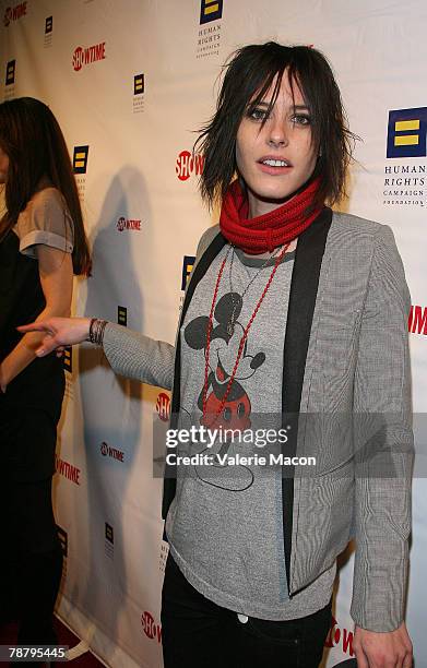 Actress Katherine Moennig arrives at the Season 5 Premiere Party For "L Word" at The Factory on January 6, 2008 in Los Angeles, California.