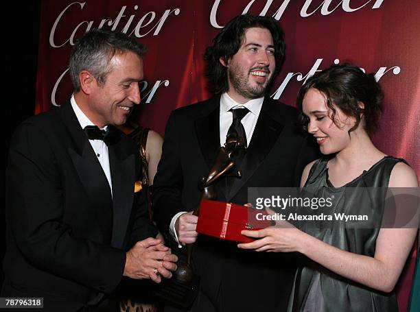 Jason Reitman and Ellen Page backstage at the 19th Annual Palm Springs International Film Festival Awards Gala Presented by Cartier held at the Palm...