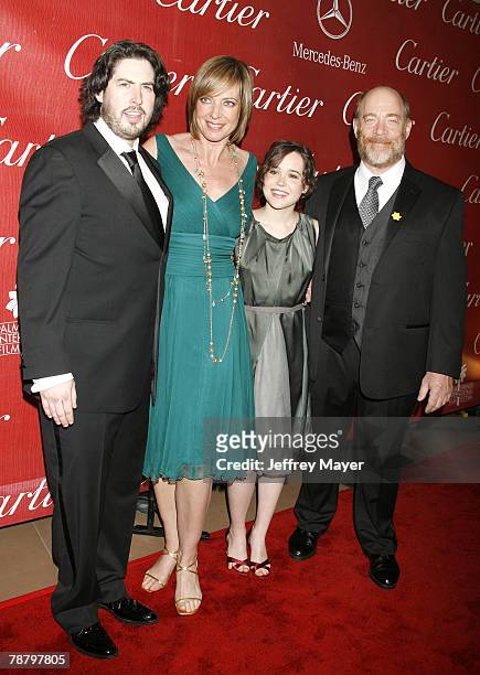 Director Jason Reitman, actors Allison Janney, Ellen Page and JK Simmons arrive at the 2008 Palm Springs International Film Festival Awards Gala at...