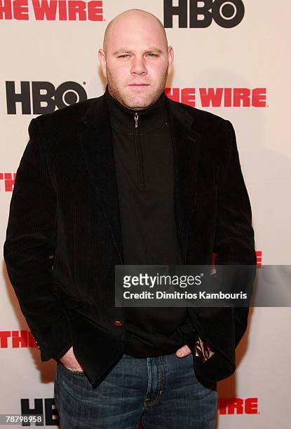 Domenick Lombardozzi arrives at the "The Wire" Season 5 Premiere at the Chelsea West Theater on January 4, 2008 in New York City.
