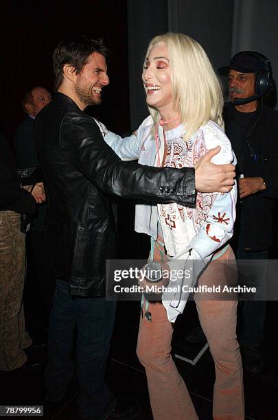 Tom Cruise & Cher backstage after her performance.