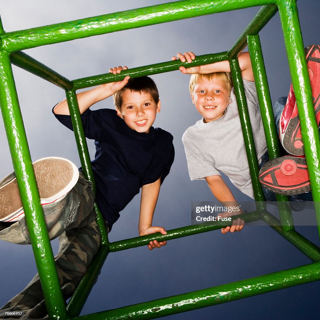 Boys on Top of Jungle Gym